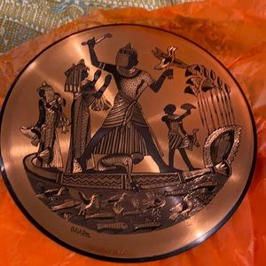 Egyptian copper plates 9.75” diameter each.